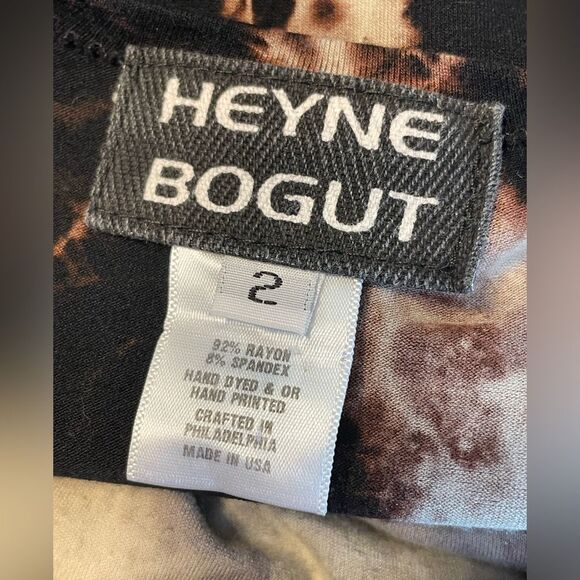 HEYNE BOGUT Tie Dye Asymmetrical Hem Dress Long Sleeves Sz 6-8 - Picture 7 of 8